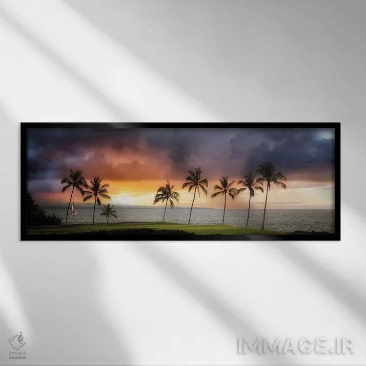 تابلو غروب هاوایی II اثر دنیس فراتس - نمای قابدار مشکی