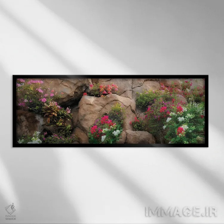تابلو دیوار گلدار اثر دنیس فراتس - نمای قابدار مشکی