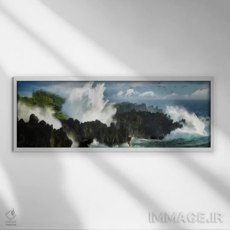 تابلو خشم اقیانوس اثر دنیس فراتس - نمای قابدار سفید