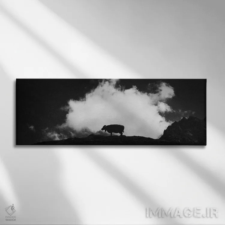 تابلو گاو و ابر (پانوراما) اثر دوریت فوگ - نمای روبهرو روی دیوار