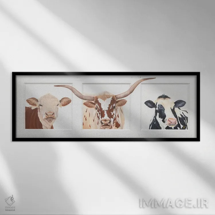 تابلو دوستان مزرعه اثر دایان فیفر - نمای قابدار مشکی