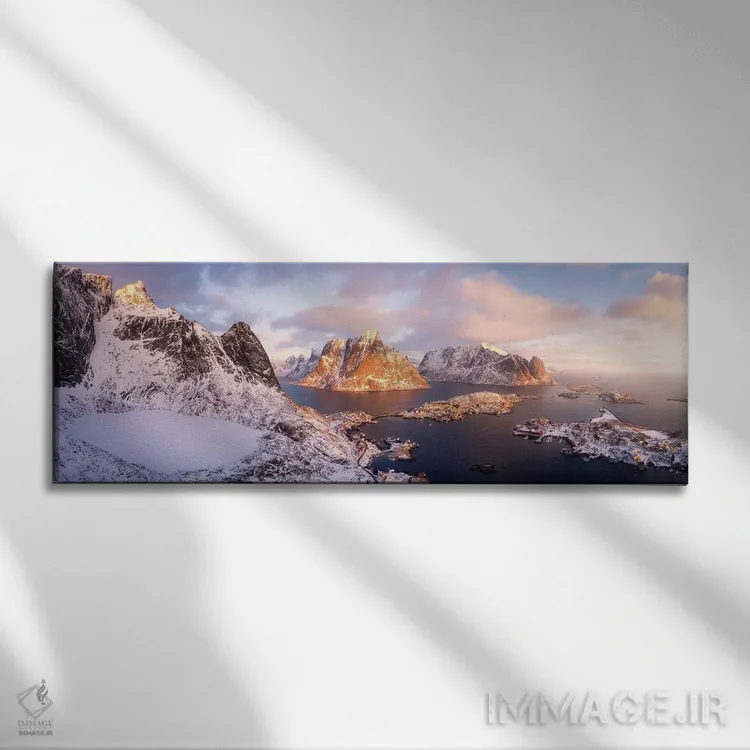 تابلو پانورامای زمستانی رین از بالا اثر دنیل گاستاگر - نمای روبهرو روی دیوار