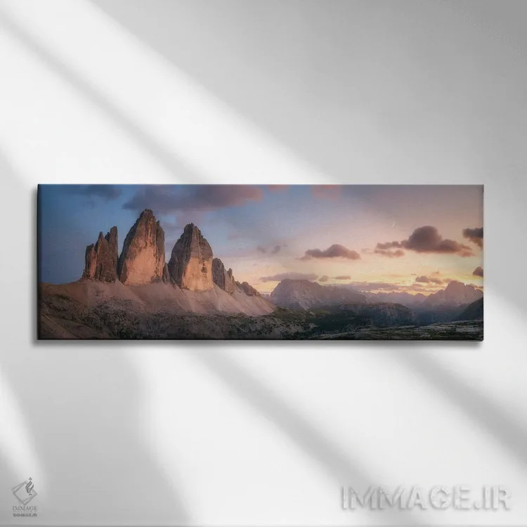 تابلو عصر تابستانی آرام در تره چیمه دی لاواردو (دولومیت) اثر دنیل گاستاگر - نمای روبهرو روی دیوار