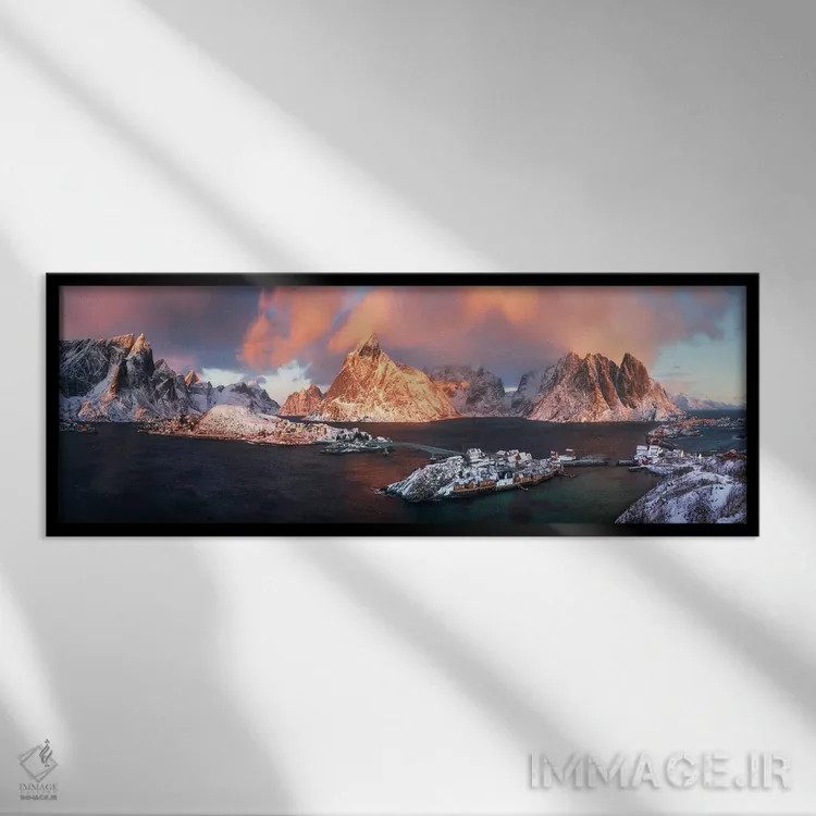 تابلو پانورامای طلوع زمستانی در ساکریسوی اثر دنیل گاستاگر - نمای قابدار مشکی