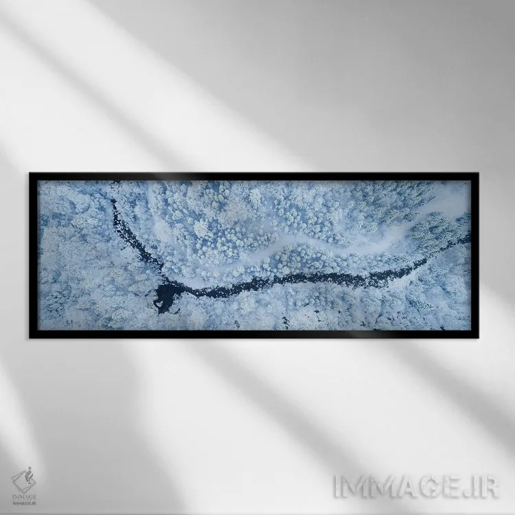 تابلو پانورامای جنگل یخزده اثر دنیل گاستاگر - نمای قابدار مشکی