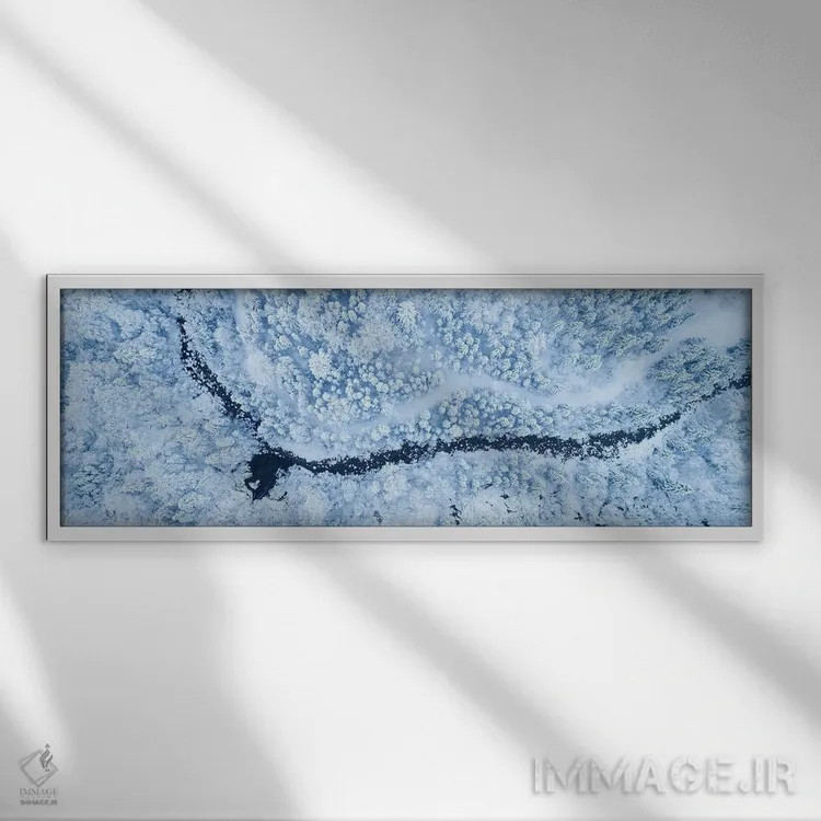 تابلو پانورامای جنگل یخزده اثر دنیل گاستاگر - نمای قابدار سفید