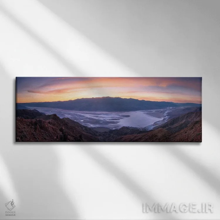 تابلو چشمانداز غروب در دره مرگ اثر دنیل گاستاگر - نمای روبهرو روی دیوار
