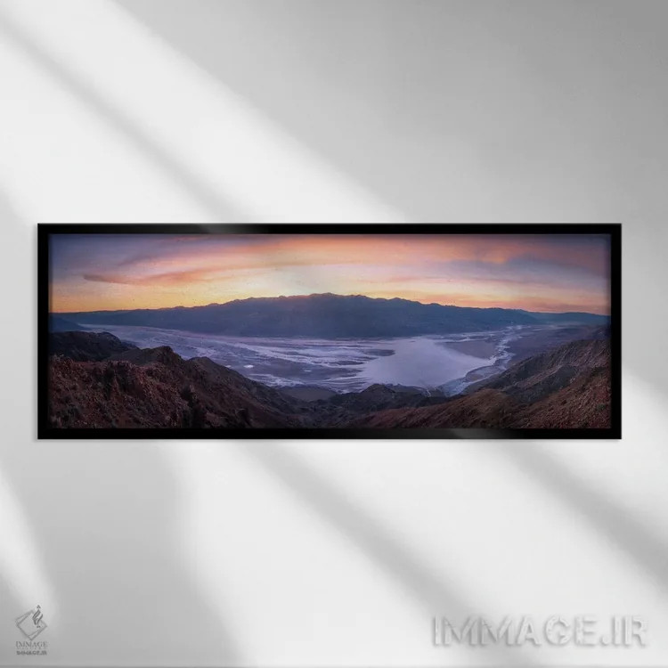 تابلو چشمانداز غروب در دره مرگ اثر دنیل گاستاگر - نمای قابدار مشکی