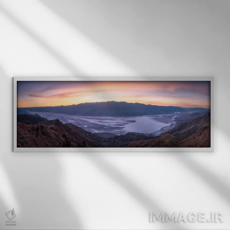 تابلو چشمانداز غروب در دره مرگ اثر دنیل گاستاگر - نمای قابدار سفید