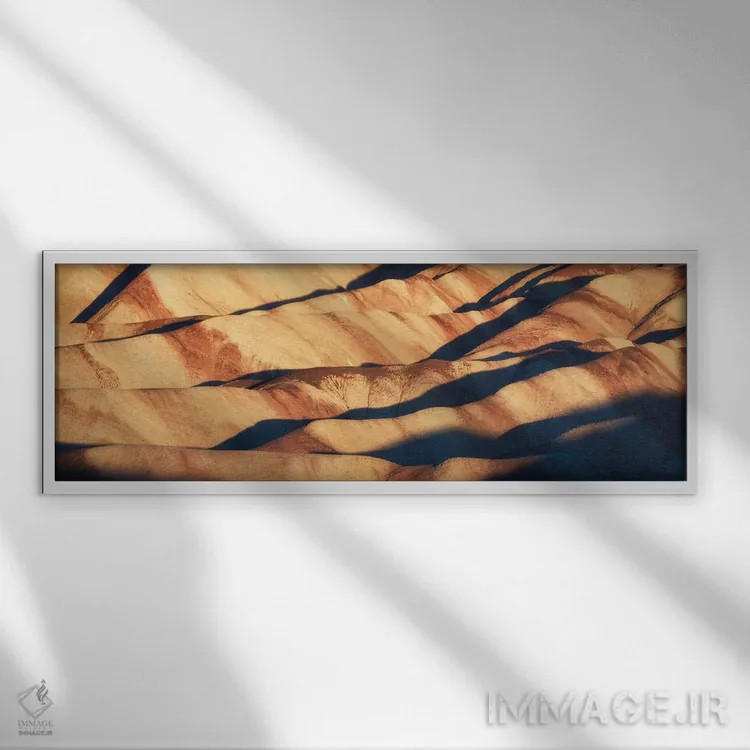 تابلو پانورامای بدلندز در دره مرگ (کالیفرنیا) اثر دنیل گاستاگر - نمای قابدار سفید