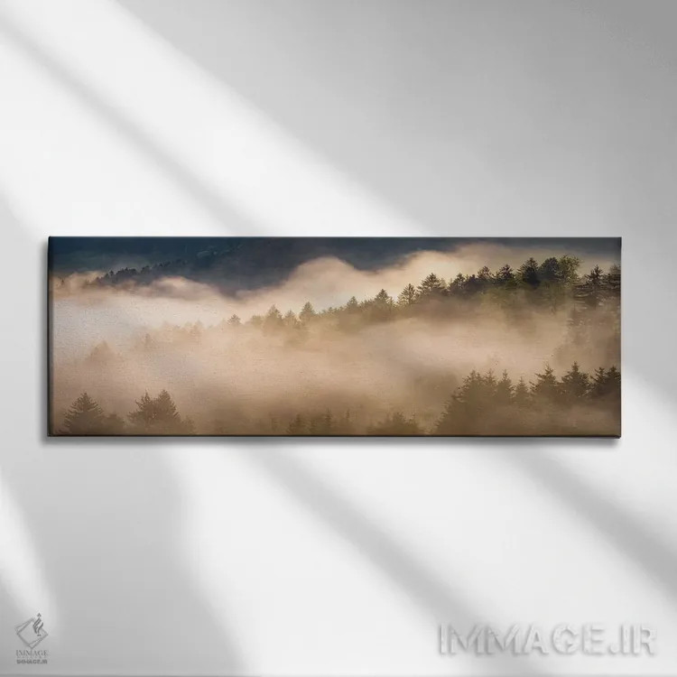 تابلو صبح طلایی پاییزی در جنگل اثر دنیل گاستاگر - نمای روبهرو روی دیوار