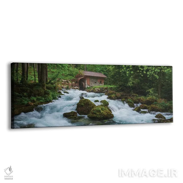 تابلو کلبهای کنار جویبار وحشی جنگلی در اتریش اثر دنیل گاستاگر - نمای پرسپکتیو محصول