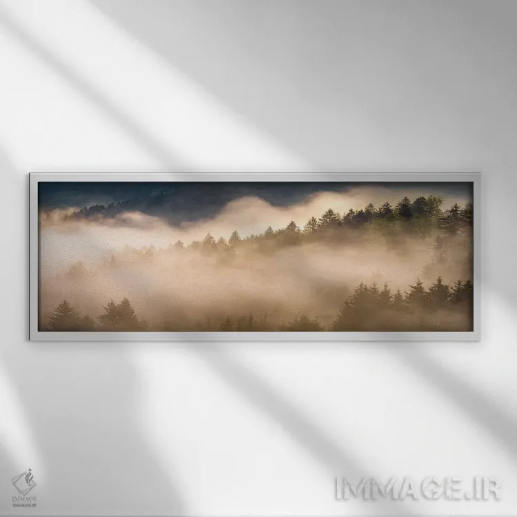 تابلو صبح طلایی پاییزی در جنگل اثر دنیل گاستاگر - نمای قابدار سفید