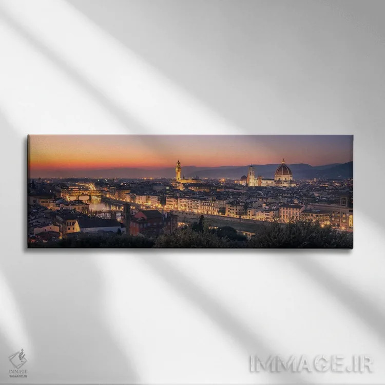 تابلو آخرین نور بر فراز فلورانس (ایتالیا) اثر دنیل گاستاگر - نمای روبهرو روی دیوار