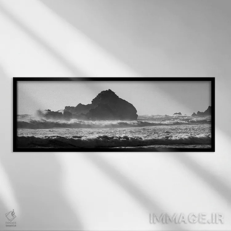 تابلو پانورامای ساحل بیگ سور (آمریکا) اثر دنیل گاستاگر - نمای قابدار مشکی