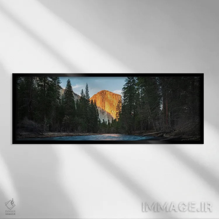 تابلو پانورامای رودخانه یوسیمیتی اثر دنیل گاستاگر - نمای قابدار مشکی