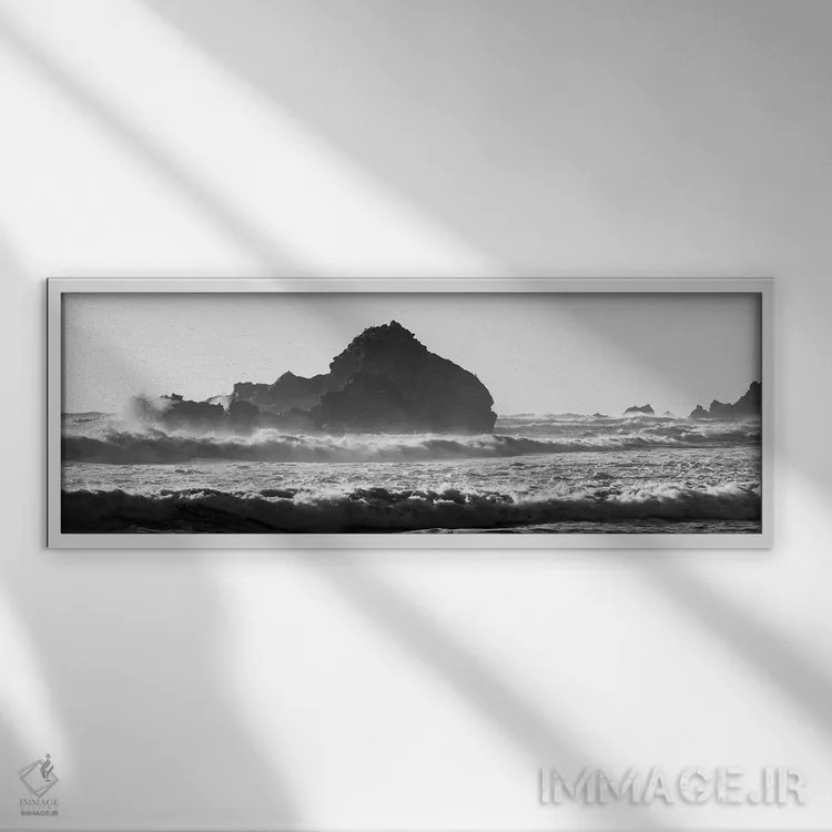 تابلو پانورامای ساحل بیگ سور (آمریکا) اثر دنیل گاستاگر - نمای قابدار سفید