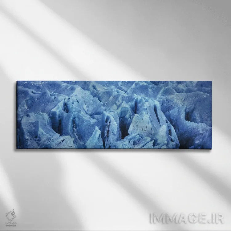تابلو پانورامای یخچال آبی در ایسلند اثر دنیل گاستاگر - نمای روبهرو روی دیوار