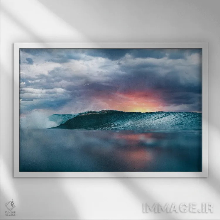 تابلو طوفان طلوع اثر هانا پریویت - نمای قابدار سفید