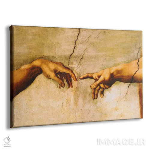 تابلو آفرینش آدم، حدود ۱۵۱۰ اثر میکلآنژ (هنرمند و مجسمهساز ایتالیایی دوره رنسانس) - نمای پرسپکتیو محصول