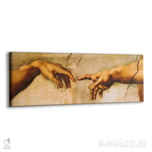 تابلو آفرینش آدم اثر میکلآنژ (هنرمند و مجسمهساز ایتالیایی دوره رنسانس) - نمای پرسپکتیو محصول