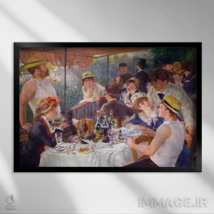 تابلو ناهار قایقرانان (۱۸۸۱) اثر پیر-اوگوست رنوار - نمای قابدار مشکی