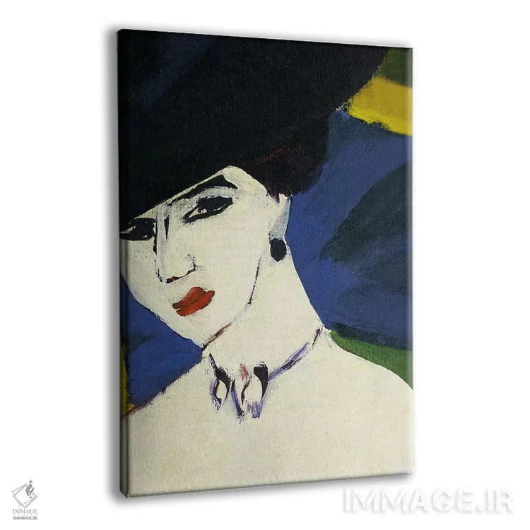 تابلو برهنهٔ زن با کلاه سیاه اثر ارنست لودویگ کیرشنر (نقاش اکسپرسیونیست آلمانی) - نمای پرسپکتیو محصول