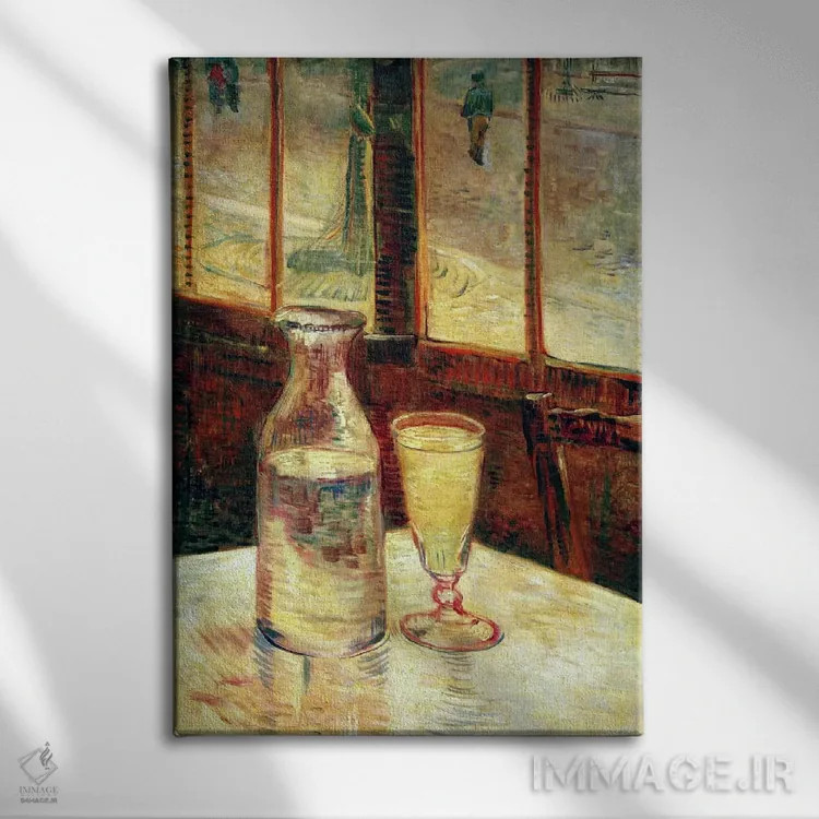 تابلو طبیعت بیجان با ابسنث اثر ونسان ون گوگ (نقاش مشهور هلندی پستامپرسیونیسم) - نمای روبهرو روی دیوار
