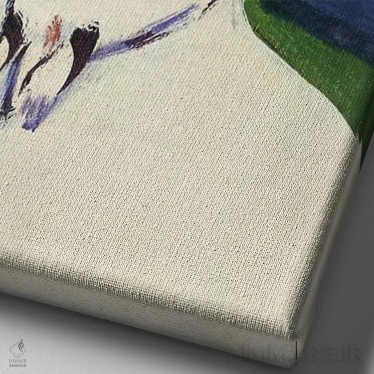 تابلو برهنهٔ زن با کلاه سیاه اثر ارنست لودویگ کیرشنر (نقاش اکسپرسیونیست آلمانی) - نمای نزدیک بافت بوم