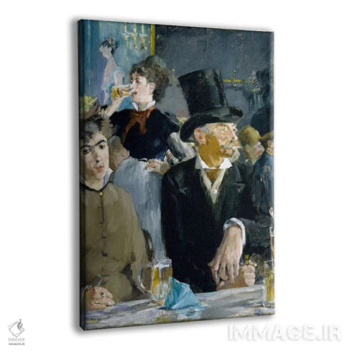 تابلو در کافه اثر ادوارد مانه (نقاش معروف فرانسوی) - نمای پرسپکتیو محصول