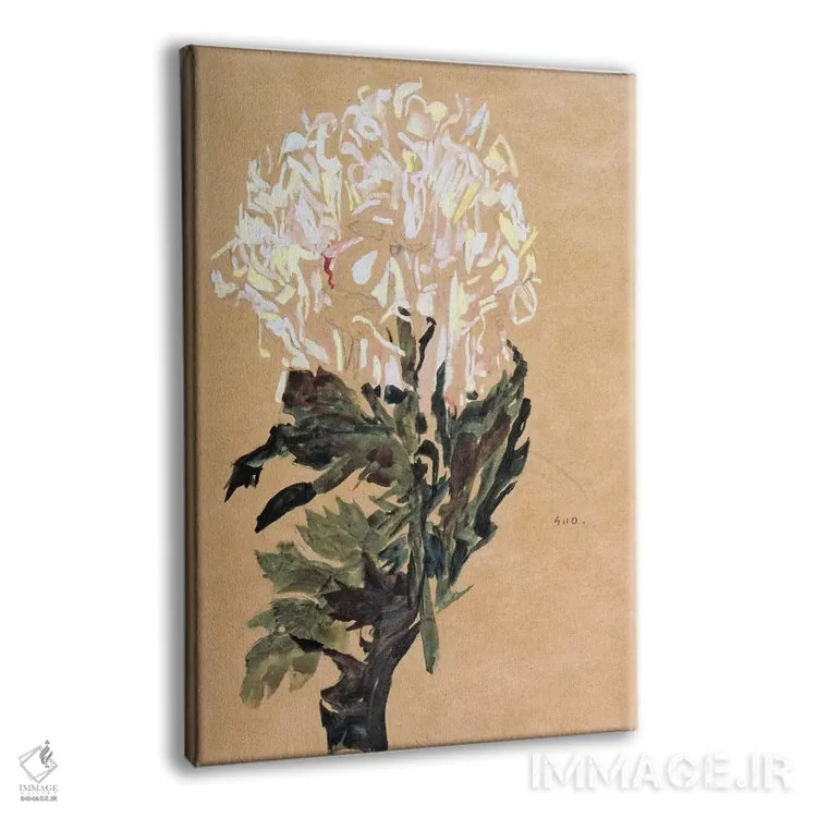 تابلو داوودی سفید اثر اگون شیله (نقاش اتریشی) - نمای پرسپکتیو محصول