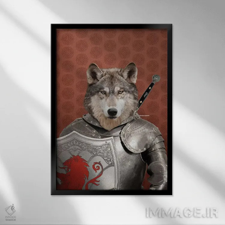 تابلو ویلیام، گرگ اثر فایو بای فایو کالکتیو - نمای قابدار مشکی