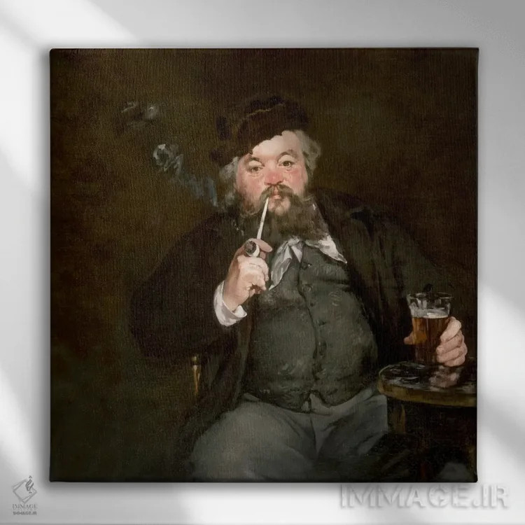 تابلو یک لیوان آبجو (0%) خوب (لو بون بوک) اثر ادوارد مانه (نقاش معروف فرانسوی) - نمای روبهرو روی دیوار