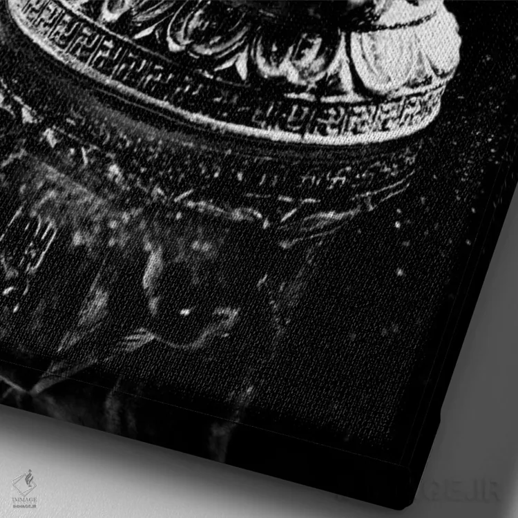 تابلو تندیس بودای سنگی اثر هنرمند ناشناس - نمای نزدیک بافت بوم