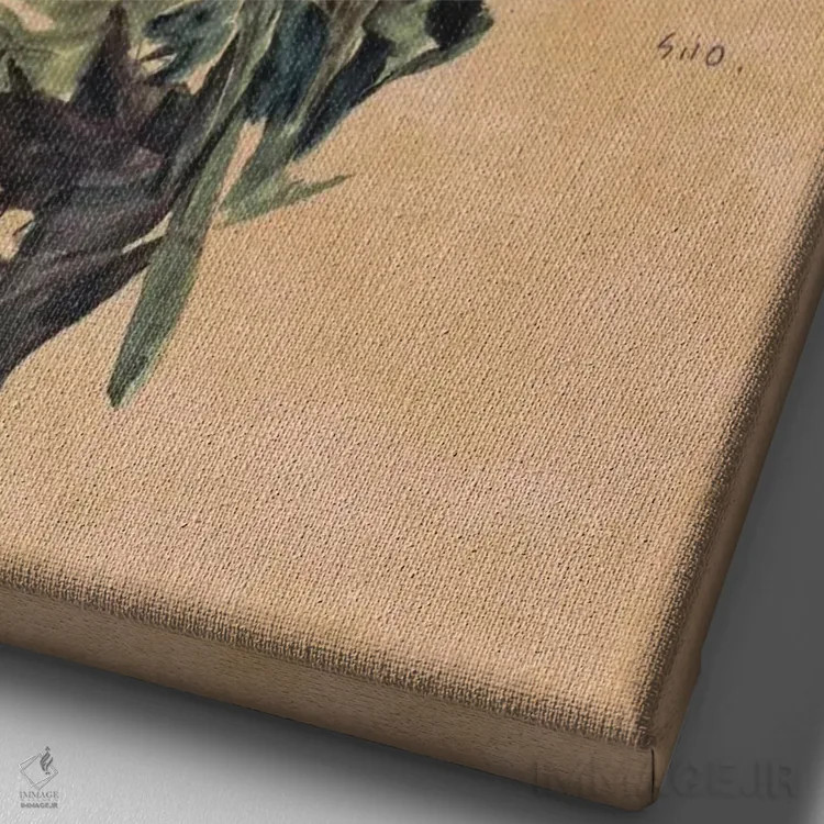 تابلو داوودی سفید اثر اگون شیله (نقاش اتریشی) - نمای نزدیک بافت بوم