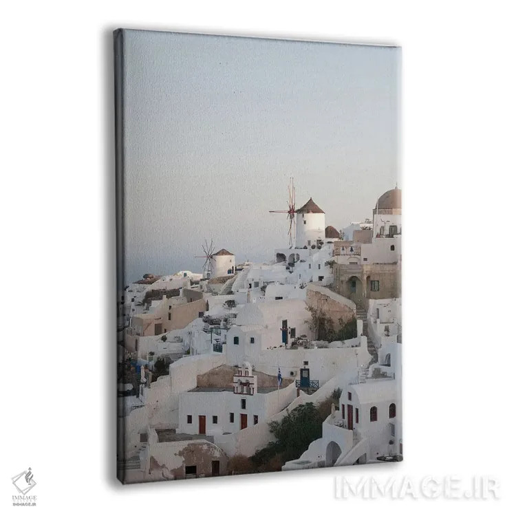 تابلو رویای غروب اویای سانتورینی II (محلهای در سانتورینی) اثر هنر آنیتا و بلا - نمای پرسپکتیو محصول
