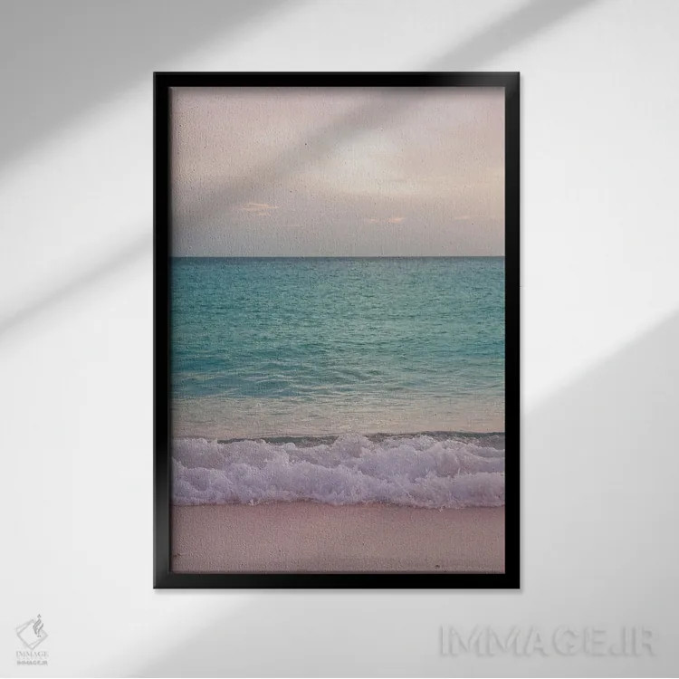 تابلو رویای غروب اقیانوس کاریبی یکم اثر هنر آنیتا و بلا - نمای قابدار مشکی