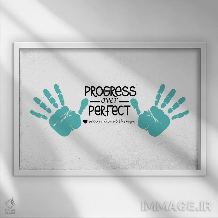 تابلو پیشرفت مهمتر از بینقص بودن است اثر آلیسا بانتا - نمای قابدار سفید