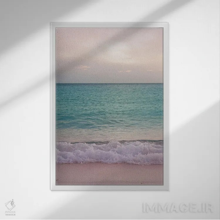 تابلو رویای غروب اقیانوس کاریبی یکم اثر هنر آنیتا و بلا - نمای قابدار سفید