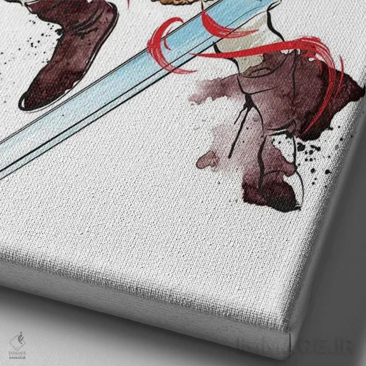 تابلو گرگ گرگومیش (آبرنگ) اثر آنتونیو کامارنا - نمای نزدیک بافت بوم