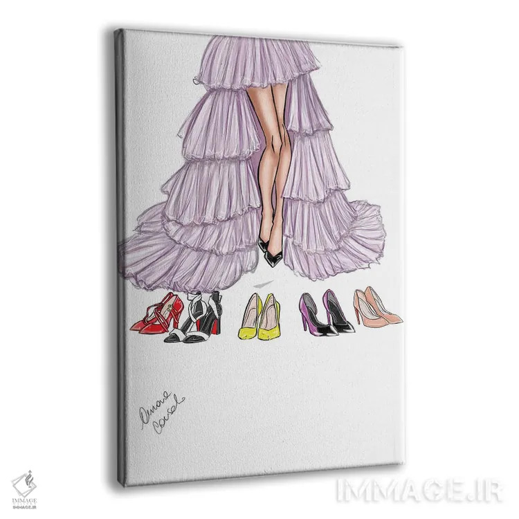 تابلو کفشهای جذاب (صفت تحسین برای کفش چشمگیر) اثر آتلیه کنسولو (استودیو هنری) - نمای پرسپکتیو محصول
