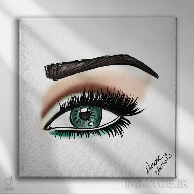 تابلو چشمهای سبز اثر آتلیه کنسولو (استودیو هنری) - نمای روبهرو روی دیوار