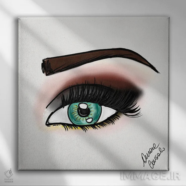 تابلو آرایش چشم اسموکی اثر آتلیه کنسولو (استودیو هنری) - نمای روبهرو روی دیوار