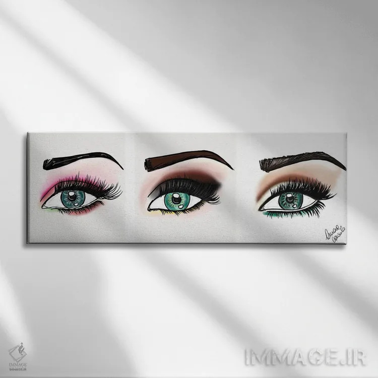 تابلو چشمها اثر آتلیه کنسولو (استودیو هنری) - نمای روبهرو روی دیوار