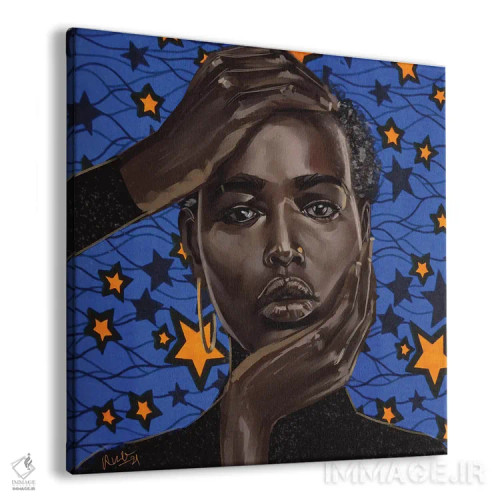 تابلو ستاره آبی (مجموعه مومی) اثر آدکونله آدلاکه - نمای پرسپکتیو محصول