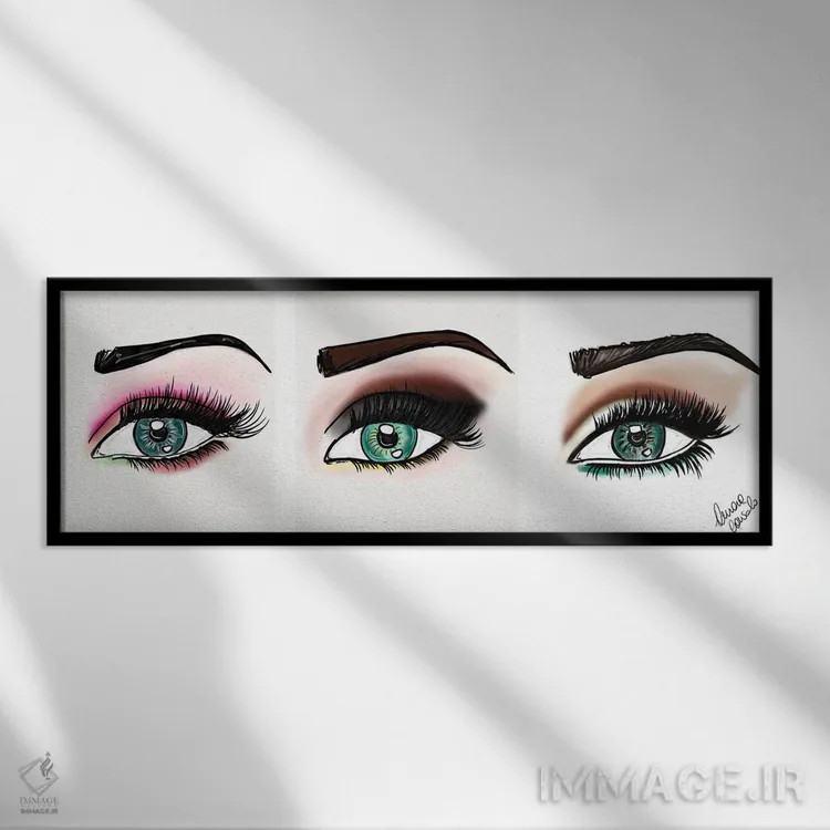 تابلو چشمها اثر آتلیه کنسولو (استودیو هنری) - نمای قابدار مشکی