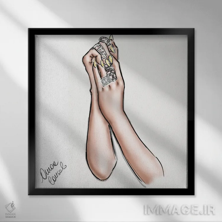 تابلو جواهرات اثر آتلیه کنسولو (استودیو هنری) - نمای قابدار مشکی