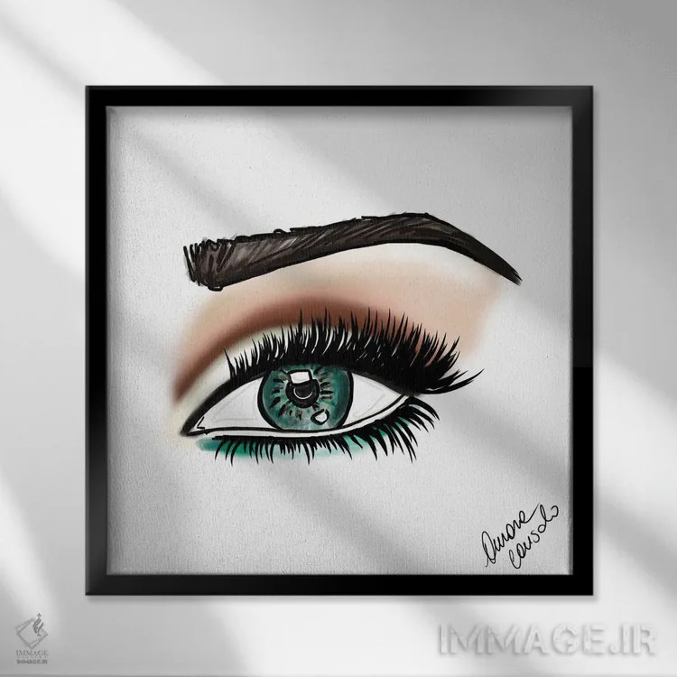 تابلو چشمهای سبز اثر آتلیه کنسولو (استودیو هنری) - نمای قابدار مشکی