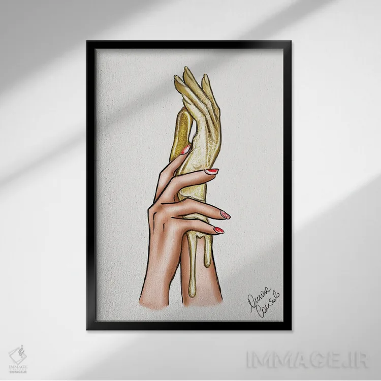 تابلو غرق در طلا (در زیبایی فراوان) اثر آتلیه کنسولو (استودیو هنری) - نمای قابدار مشکی