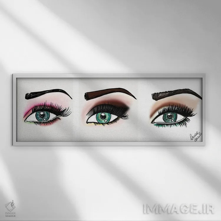 تابلو چشمها اثر آتلیه کنسولو (استودیو هنری) - نمای قابدار سفید